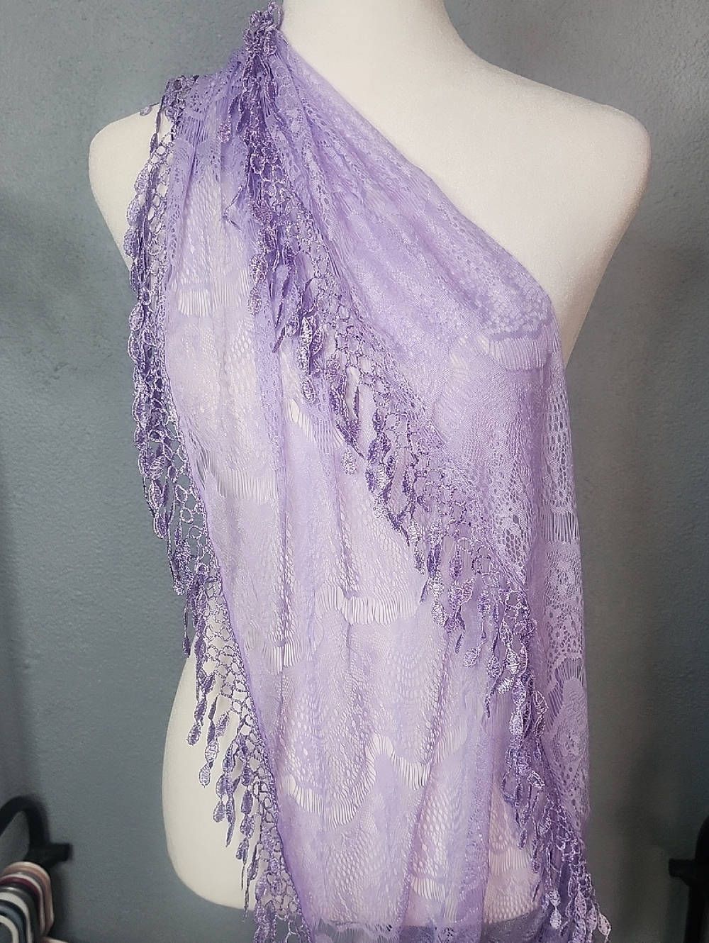 Lilac Lace Infinity Scarf - Women Accessories - Picture 2 of 3